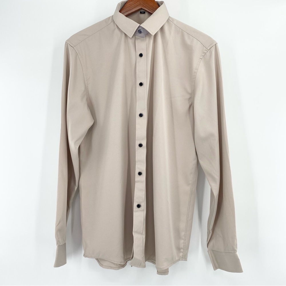 New Men's Business Casual Dress Shirt Long Sleeve Regular Fit